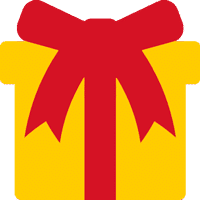 Yellow gift box with a big red bow, symbolizing surprise and celebration, perfect for birthdays or special occasions.