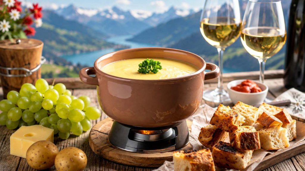 Fondue de queso en Interlaken, Suiza